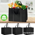 thumbnail image 2 of Sentryse 3-Piece Reusable Grocery Bags, Large Size Foldable Shopping Bag with Handle & Bottom Support, 2 of 6
