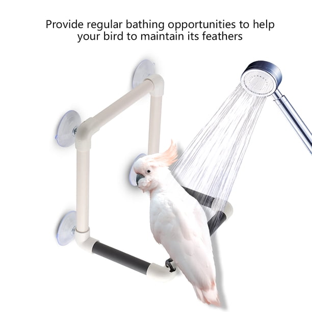 Perchas para loros, loros portátiles, percha para pájaros, percha para ducha, soporte para loros, diseño fácil de usar Jadeshay A
