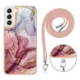 thumbnail image 7 of SaniMore for Samsung Galaxy S23 Plus Case, Marble Pattern 3 in 1 Heavy Duty Shockproof Full Body Hard PC IMD Bumper Crossbody Lanyard Women Girls Shockproof Cover for Galaxy S23 Plus, Rose-Carmine, 7 of 7