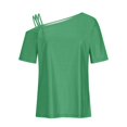 thumbnail image 5 of Womens Cold Off Shoulder Tops 2026 Summer Sexy Casual Cute Short Sleeve Loose Fit Tunic T Shirts Blouses, 5 of 6
