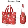 thumbnail image 3 of Tote Bag for Women - Red Christmas Snowman Pattern Shoulder Bag - Large Utility Work Duffle Bag with Zipper Handbag for Travel, Work, Sprots, 3 of 5