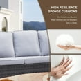 thumbnail image 3 of Ovios 2 Pieces Outdoor Patio Furniture with Sofa Wicker Patio Sectional with Loveseat for Backyard, 3 of 6