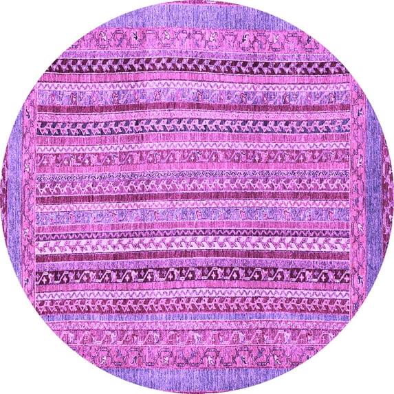 Ahgly Company Indoor Round Abstract Purple Modern Area Rugs, 5' Round