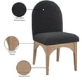 thumbnail image 2 of Meridian Furniture Waldorf Black Chenille Fabric Dining Side Chair, 2 of 8