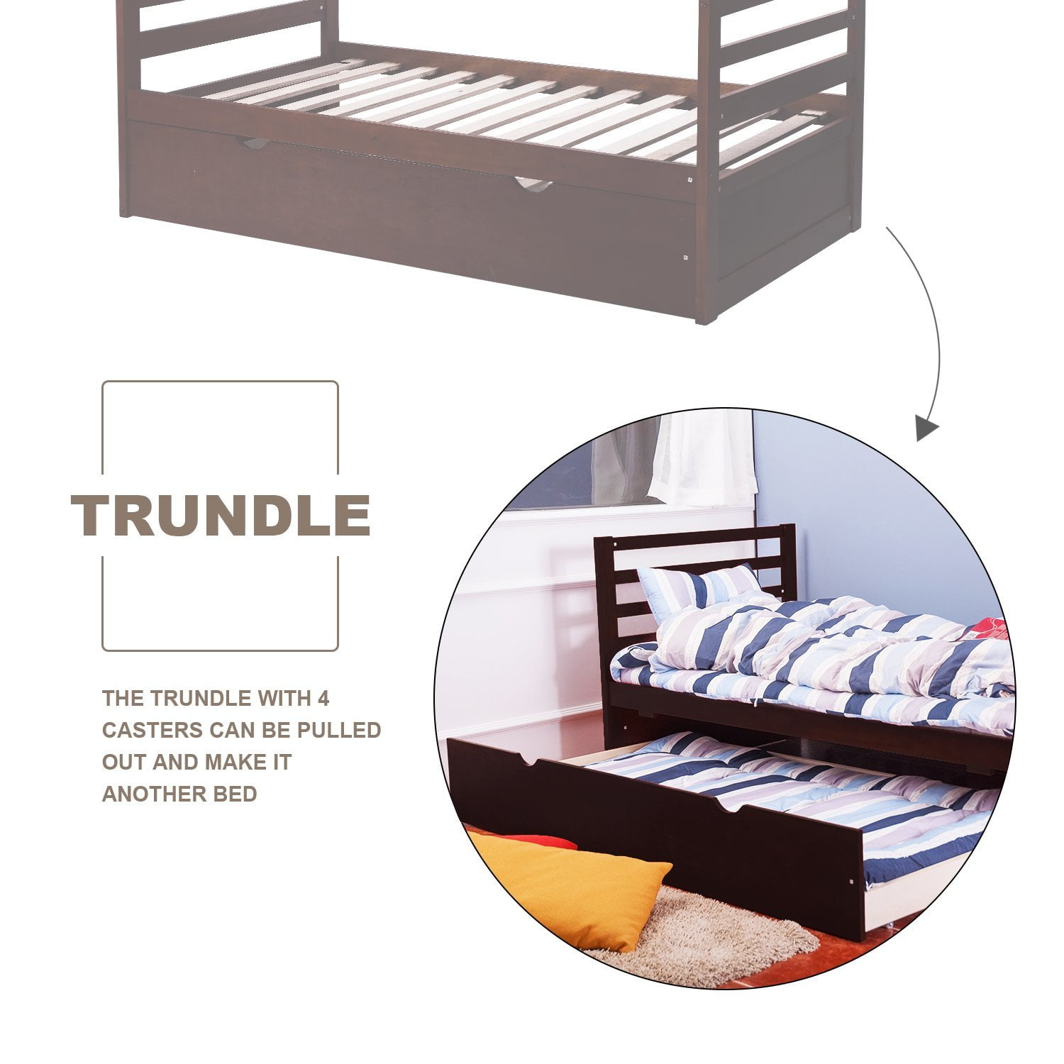 Merax Wood Bunk Bed Twin Over Multiple Finishes With Trundle Merax Wood Bunk Bed Twin Over Multiple Finishes With Trundle Com