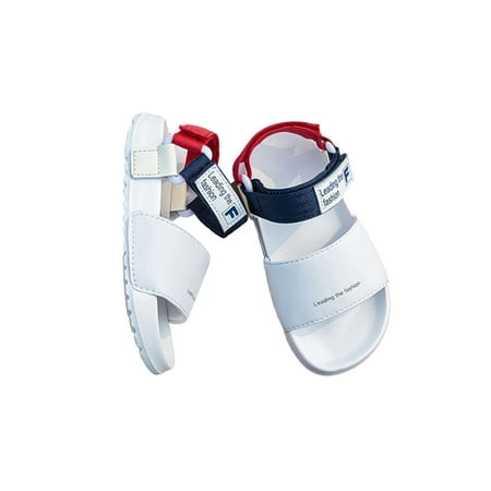 

Woobling Boys Girls Casual Shoes Slip On Sandal Summer Flat Sandals Sports Non-Slip Beach Quick Dry White Style A 10C