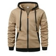 thumbnail image 3 of MHFRRA Sudadera con Capucha y Bolsillos para Hombre, Ligera, Informal, Cómoda, Estilo Urbano, Deportiva, con Capucha Caqui, 3 of 4