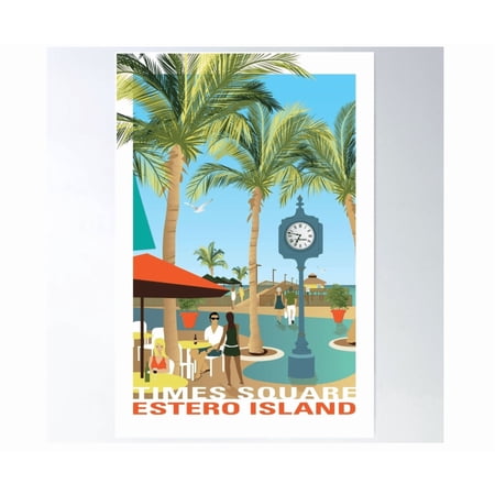Fort Myers Beach Pier Estero Island Travel Wall Art Poster