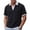 Black, variant on Men's Contrast Plaid Shirt V Neck Short Sleeve T-Shirt Faux Two-Piece Stylish Preppy Style Casual Golf Top