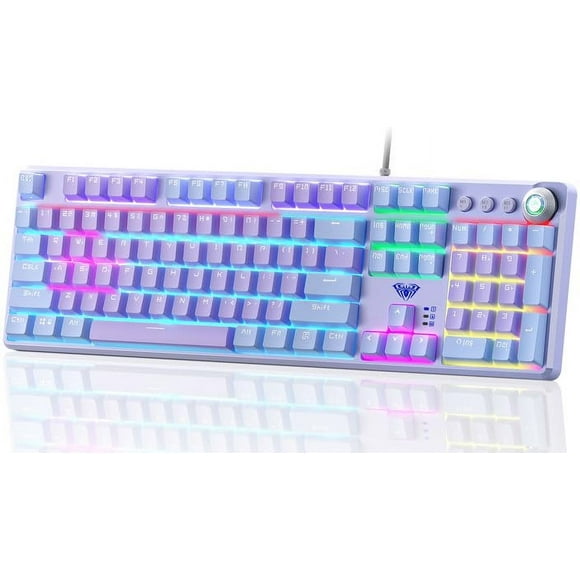 AULA F2088 Pro Keyboard, 108 Keys Purple Mechanical Keyboar
