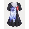 thumbnail image 1 of Camiseta con Estampado de Bandera de Estados Unidos en Talla Extra Rosegal  Camisetas tallas grandes, 1 of 5