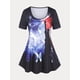 thumbnail image 1 of Camiseta con Estampado de Bandera de Estados Unidos en Talla Extra Rosegal  Camisetas tallas grandes, 1 of 5