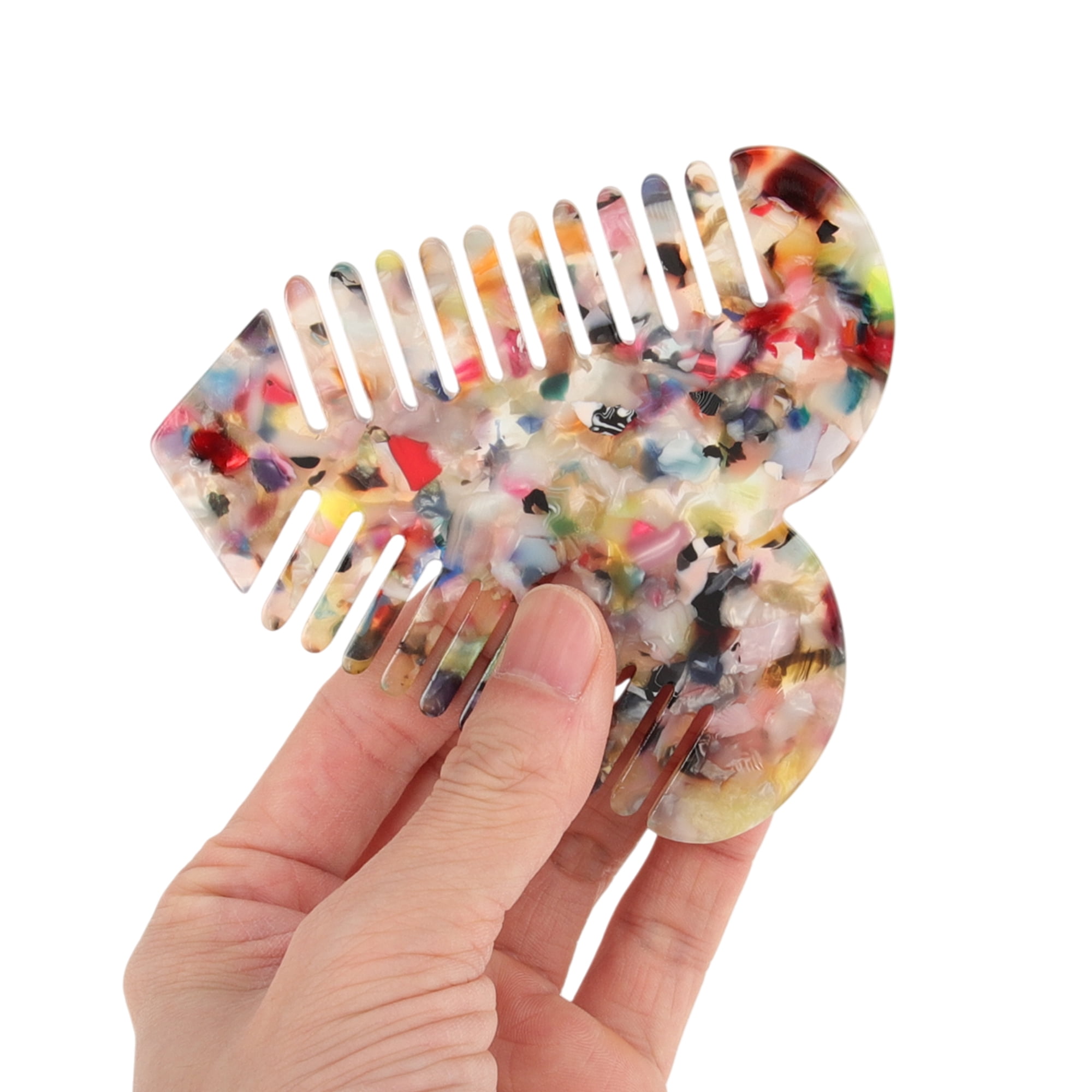 Unique Bargains 1 Pc Heart Shaped Hair Comb for Effortless Hair Care Styling Multicolor