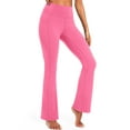 thumbnail image 2 of NELEUS Womens Flare Leggings for Yoga Workout Lycra High Waist Stretch Bootcut Pants with Two Pockets,Rose Pink,US Size M, 2 of 8