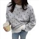 thumbnail image 3 of Suéter de Larga para Mujer, Suéteres Cortos de Gran Tamaño de Otoño, Tops de Punto con Cuello Redondo y Estampado de Velero Informal Gris L, 3 of 8
