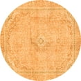 thumbnail image 1 of Ahgly Company Indoor Round Abstract Orange Modern Area Rugs, 3' Round, 1 of 4
