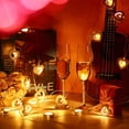 thumbnail image 2 of Cadena de luces de madera con forma de corazón para el día de San Valentín, luces LED colgantes de madera con forma de corazón, funciona con pilas, luces decorativas para dormitorio, vacaciones, cumpleaños, boda (blanco, 40 luces) oso de fresa Electrónica, 2 of 5
