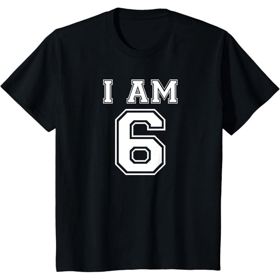 t-shirt Kids Six Year Old Birthday I Am 6 Football Jersey Style T-Shirt mens,black,women,funny,men,journey,Crew Neck, Short Sleeve,printing