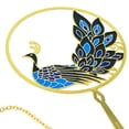 thumbnail image 2 of Wrapables Metallic Bookmark with Pendant for Book Lovers and Readers, Peacock, 2 of 7