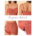 thumbnail image 4 of Unique Bargains Women's Stretchy Knit Spaghetti Strap Runch Cami with Shorts Pajama Set, 4 of 5