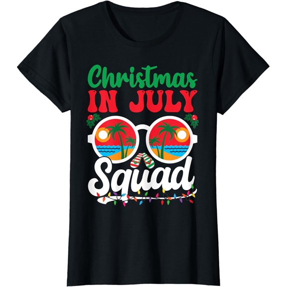 Christmas In July Squad Shirt Family Beach Vacation Summer T-Shirt