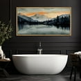 thumbnail image 3 of IDEA4WALL Extra Large Framed Canvas Print Wall Art Sunset Mountain Range & Lake Panoramic Modern Art Nature Wilderness Retro Wall Decorative Oversized Artwork Relax/Calm for Living Room - 60"x30", 3 of 5