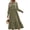 Army Green, variant on Fall Long Dress for Women Crewneck Casual Long Sleeve Pleated Dresses with Pockets