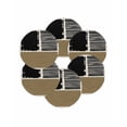 thumbnail image 7 of 15 Inch Round Placemats Set of 6, Brown Black Non Slip Heat Insulation PP Table Mats, Farmhouse Striped Modern Abstract Art Washable Place Mats for Kitchen Dining Party Table Decor, 7 of 7