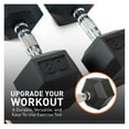 thumbnail image 5 of Rubber Encased Hex Dumbbell Weight, Pair – Dumbbells for Exercises – Strength Training Equipment – Home Gym Accessories – Weight Training 20 lbs 20lb, Pair 20 Pound, 5 of 8
