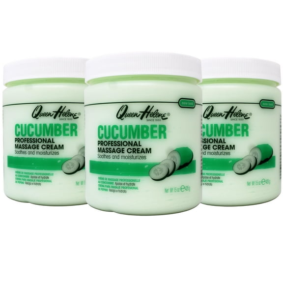 Queen Helene Professional Massage Cream, Cucumber, Soothes and Moisturizes, 15 Oz - 3 Pack