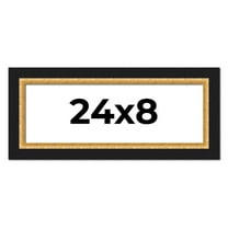 24x8 Frame Gold Real Wood Picture Frame Width 2.25 Inches | Interior Frame Depth 0.5 Inches |