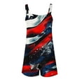 thumbnail image 5 of QATAINLAV 4th of July Overall, USA Flag Print Overalls Womens Casual Short Playsuit Comfy Linen Going Out Streetwear Romper with Pockets Today Sales Multicolor XXL, 5 of 6