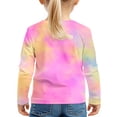 thumbnail image 4 of YLSDY Fashion Pullovers for Teen Girls Twist Front Tie Dye Hoodless Sweatshirt Casual Long Sleeve Tops Clothes for 4-12 Years Pink 7 Years, 4 of 6