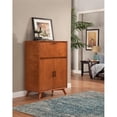 thumbnail image 2 of Pemberly Row Large Wood Bar Cabinet with Drop Down Tray in Acorn Brown, 2 of 5