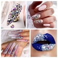 thumbnail image 3 of 1850Pcs Nail Crystals Sparkling Nail Set Flat Back Round Rhinestones with Pen Tweezer Nails Crafts, 3 of 9