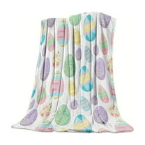 Nmdmisc Easter Eggs Throw Blanket,Colorful Easter Decorations for Boys and Girls,Happy Easter Egg Flannel Throw Blanket,Super Soft Warm Easter Blanket for Couch Chair Sofa and Bed 27.5"x39.3"