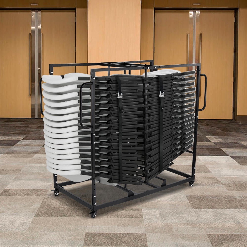 Folding Table Cart, Heavy Duty Table Dolly Swivel Wheels, Drywall Dolly Cart w/ 500 LBS & 32-40 Table Capacity for Party Events, Hotel, Factory, Warehouse