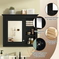 thumbnail image 6 of 29" Medicine Cabinet, Bathroom Wall Mounted Cabinet with Adjustable Shelves,Open Storage and Mirror, Modern Wood Over Toilet Organizer for Living Room, 6 of 9