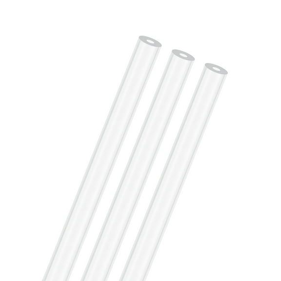 3-Pack Clear Plastic Tube, 2mm[0.08"] ID x 6mm[0.24"] OD High Impact Rigid Polycarbonate Round Pipes[305mm/12IN]