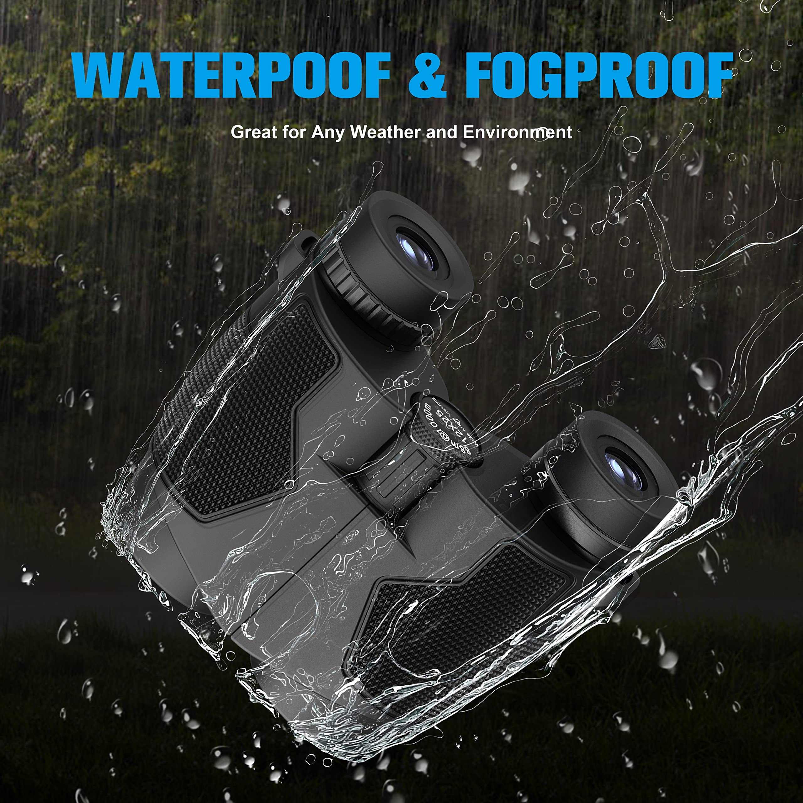 Binoculars 12x25 for Adults and Kids Low Light Vision Binoculars Compact Binocular Large Eyepiece Waterproof Binocular Wide Field of View for Bird Watching,Hiking,Hunting,Concert with Carrying Bag