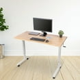 thumbnail image 2 of Stand Up Desk Store Crank Adjustable Height 60"W Rolling Solid Wood Top Standing Desk (White Frame/ Natural Birch Top, 60" Wide), 2 of 4