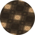 thumbnail image 1 of Ahgly Company Indoor Round Patterned Red Dirt Brown Area Rugs, 6' Round, 1 of 6
