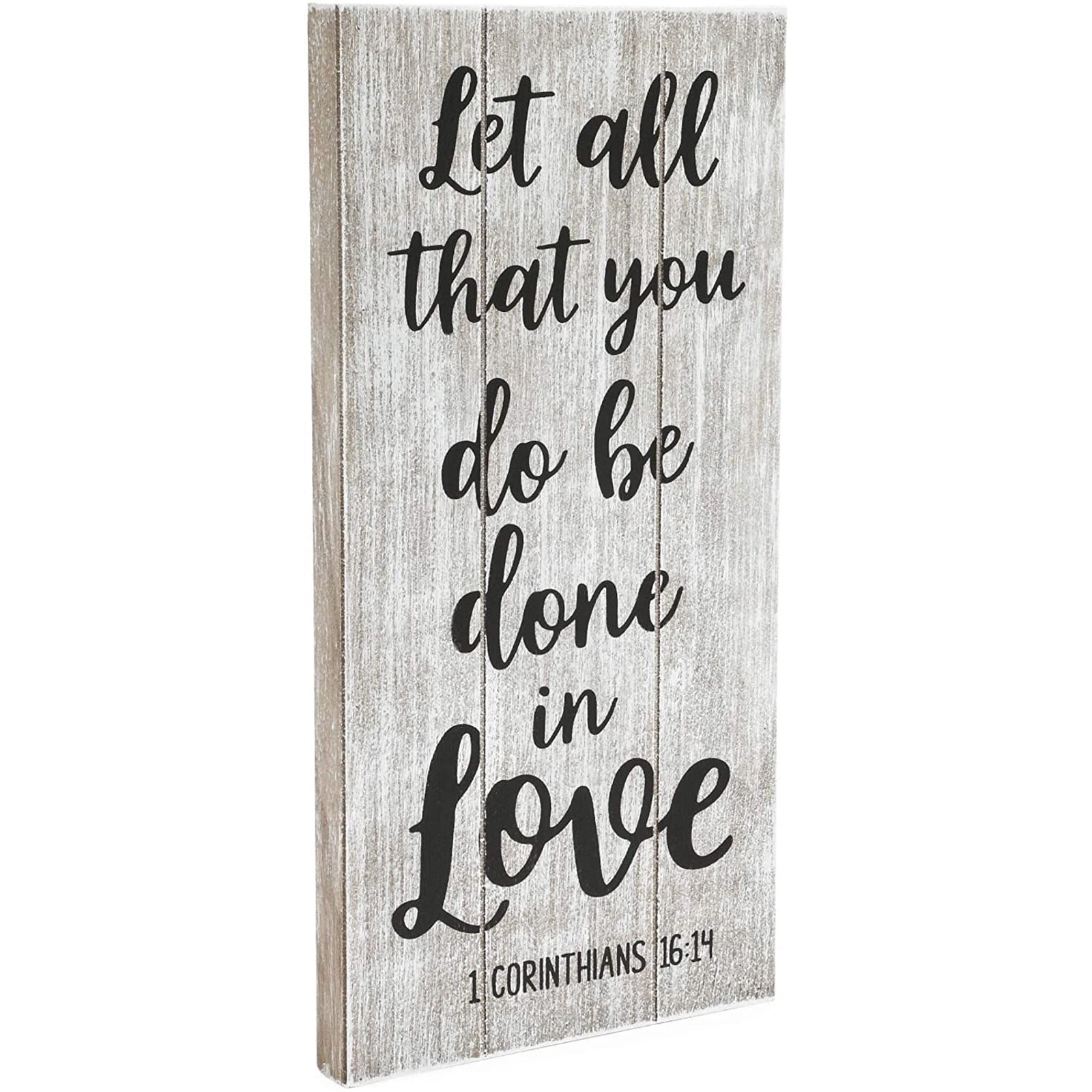 cheap wooden art let all that you do be done with love Bible wood sign 