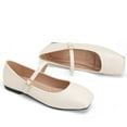 thumbnail image 4 of CHICVOMEY Flats for Women Mary Jane Flats Square Toe Comfort Ballet Flats with Memory Foam Insole Dressy Flats Shoes Wide Feet Friendly, 4 of 5