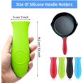 thumbnail image 2 of Cubierta de silicona para mango caliente, agarradera para hierro fundido, funda de goma resistente al calor para mango de olla, protección contra el calor (negro, rojo, azul y verde, 4), 2 of 5