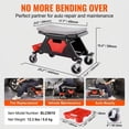 thumbnail image 4 of 300 lbs Capacity Rolling Mechanic Stool, Heavy Duty Seat with Drawer & 3 Slide-Out Tool Trays, 4" Wheels, 4 of 5