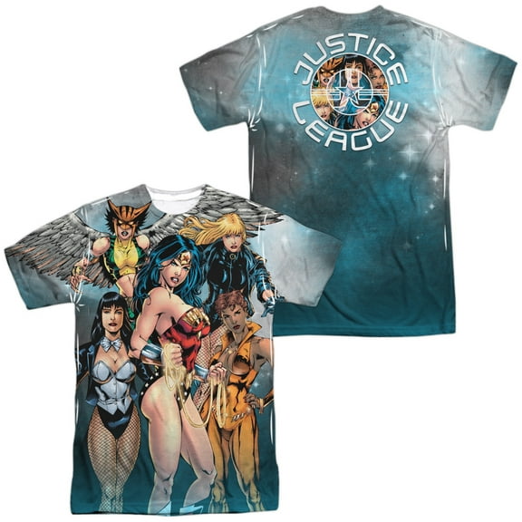 JLA Gals Night Out Unisex Adult Sublimated Costume T Shirt (Front/Back), Small Multicolor