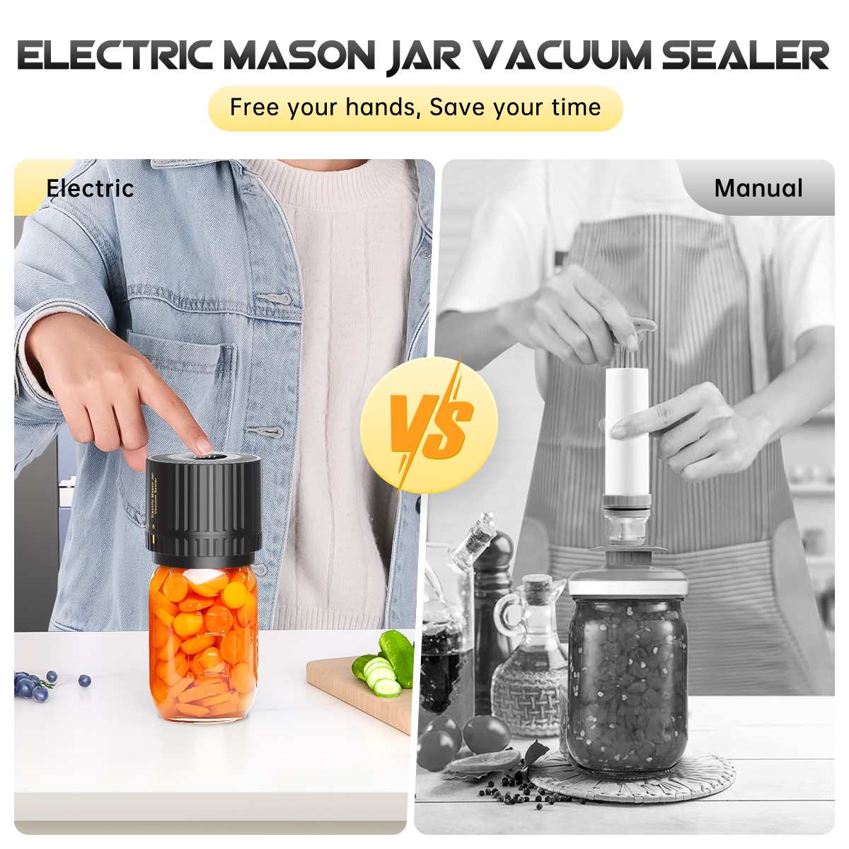 GPED Mason Jar Vacuum Sealer, Cordless Electric photo 4