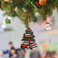 thumbnail image 2 of Book Lovers Christmas Ornament - Wooden 3D Book Shaped Tree Decorations, Reading Themed Hanging Pendant for Xmas Tree Home Party Decoration, 2 of 4