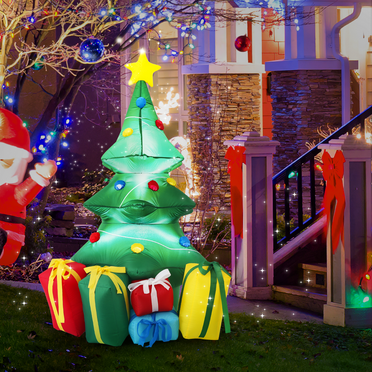 Magshion 5FT Inflatable Christmas Tree and Presents with LED Lights for Outdoor Decoration and Party